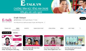 Kênh Youtube học tiếng anh tại E-talk