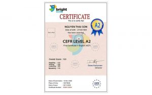 thời hạn chứng chỉ cefr a2
