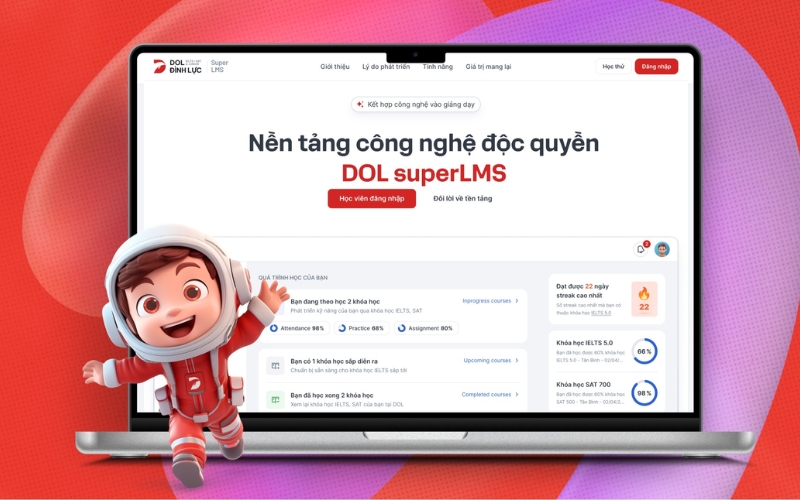 Nền tảng LMS luyện thi IELTS DOL superLMS